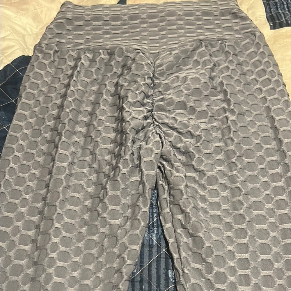 Elegant Gray Textured leggings from tiktok shop